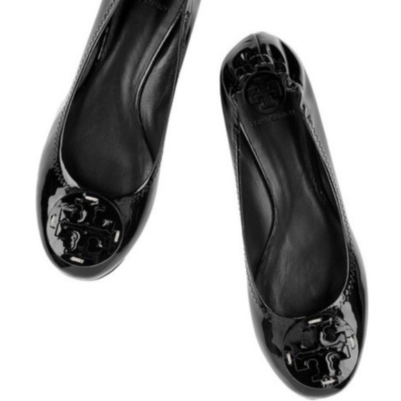 Tory Burch Shoes - Tory Burch 7 Patent Leather Reva Flats Black